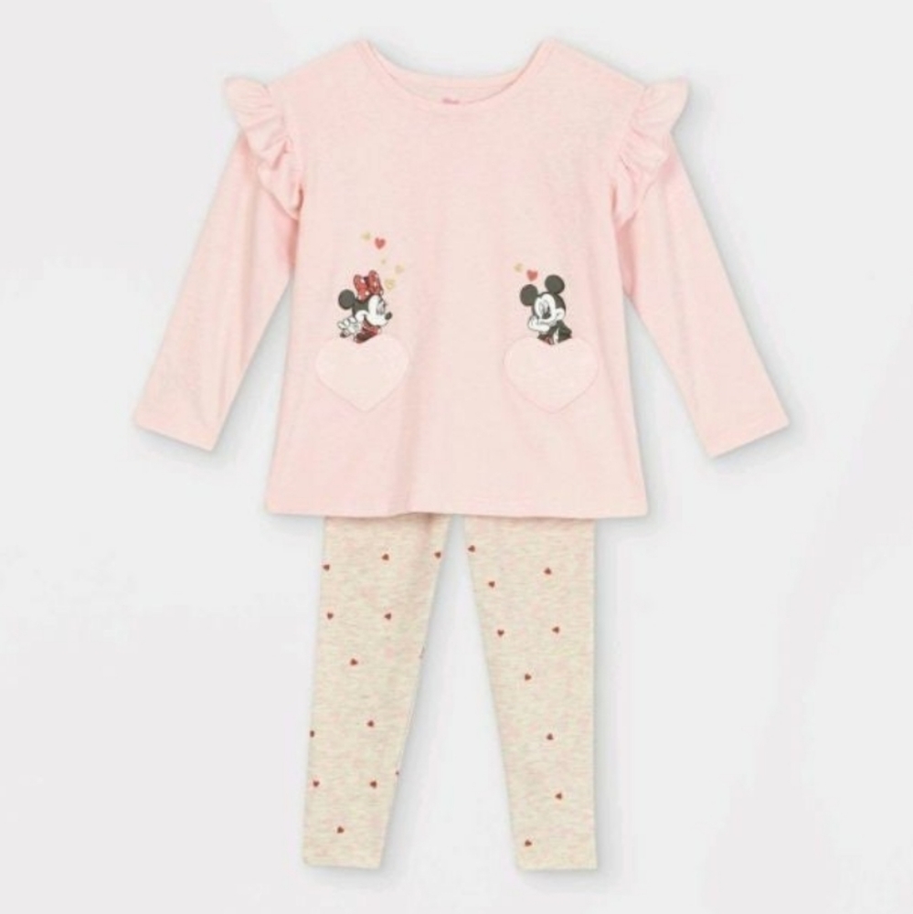 Mickey & Minnie Mouse Girls Top & Bottom